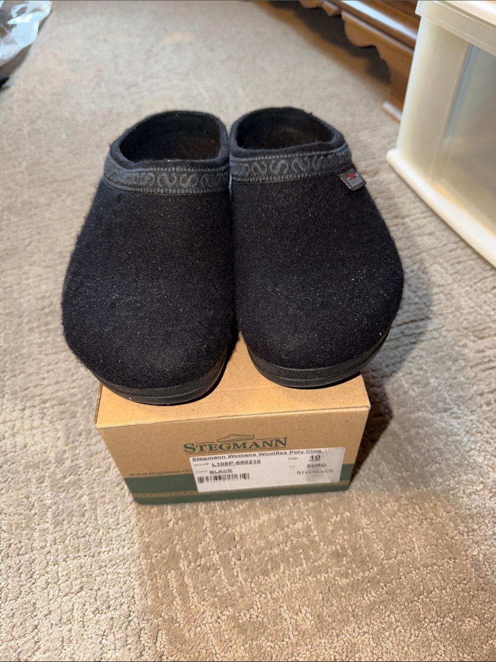 Women’s Stegmann Black Woolflex Slip-On Clog